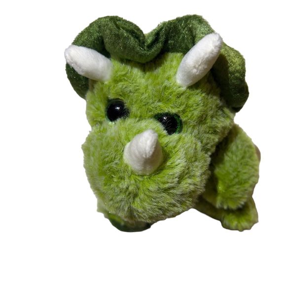 Kellytoy 2017 Triceratop Dinosaur 7” Plush Stuffed Animal Toy Heart Glitter Eyes - Picture 2 of 10